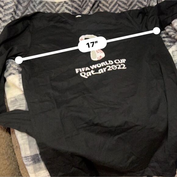 FIFA World Cup Qatar 2022 Official Long Sleeve T-Shirt - Men's Small-Black NEW - Picture 8 of 8